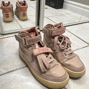Nike High-Top Sneakers in Blush Pink and Cream